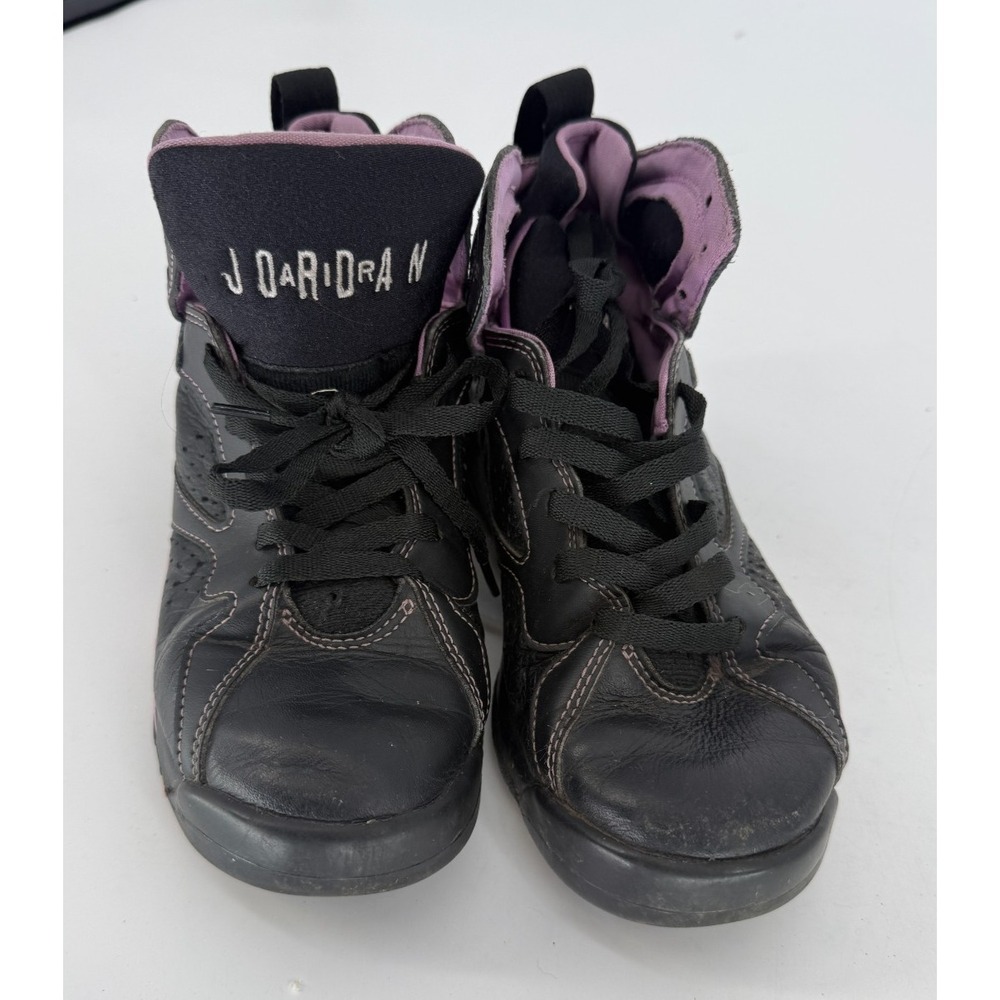 Nike Air Jordan 7 Retro Black Purple GS DV2255-055 High Top Sneakers Youth 5Y